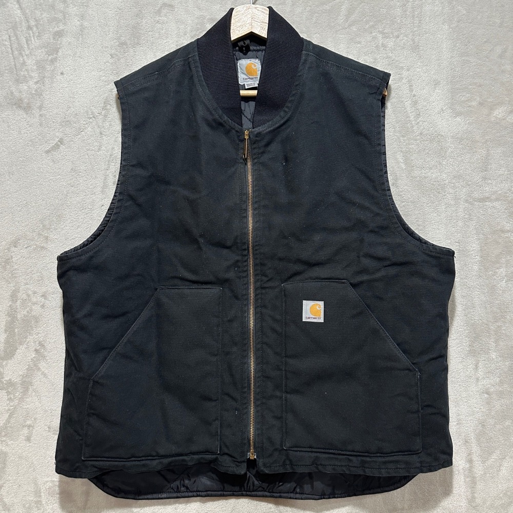 Carhartt V01-BLK Duck Vest Arctic Quilt Lined Black Canvas Workwear Mens XL